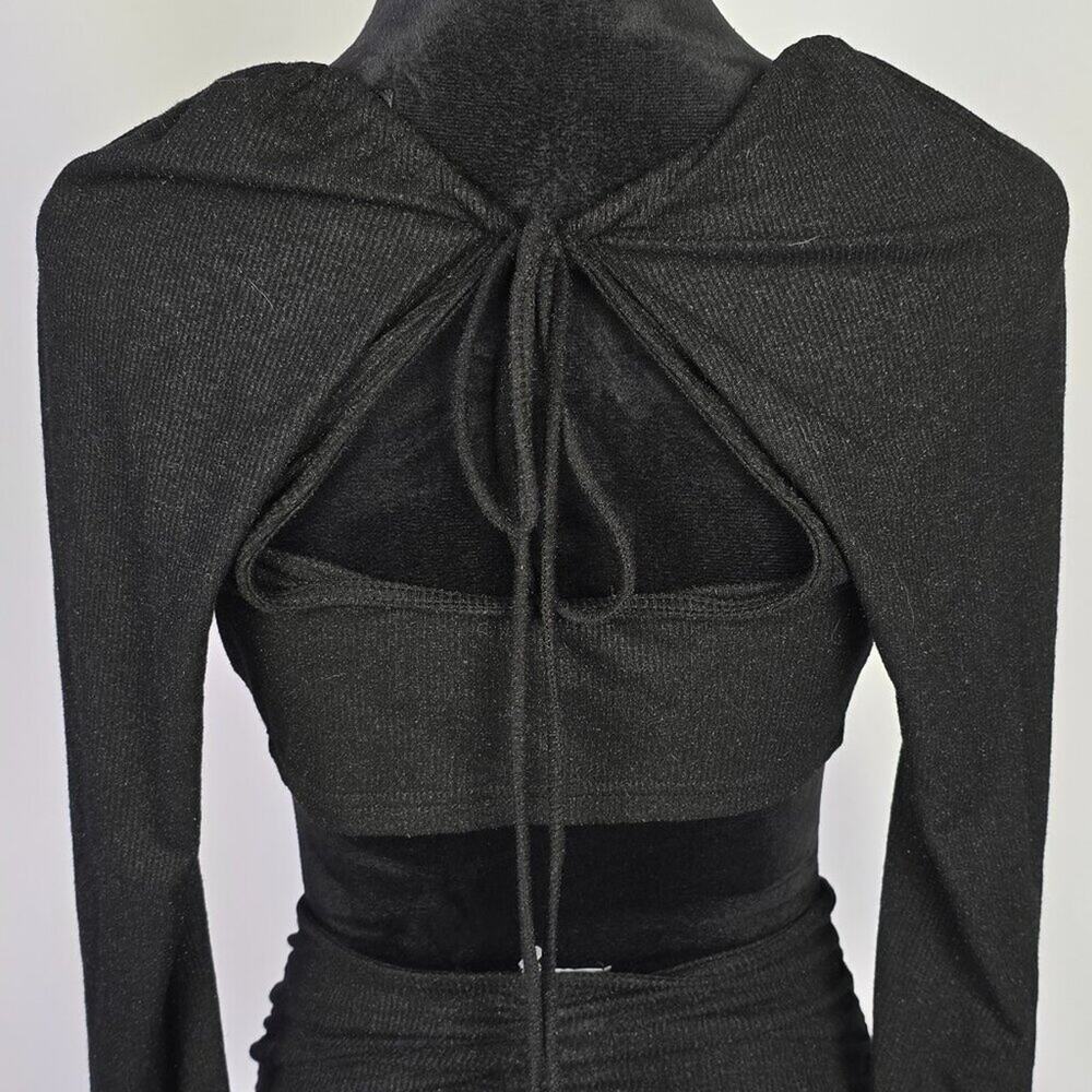 Miss Lola Women's Club Dress Black Long Sleeve Cut Out Dress Medium NWT - Picture 9 of 10